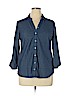 Kim Rogers Blue Long Sleeve Blouse Size XL - photo 1