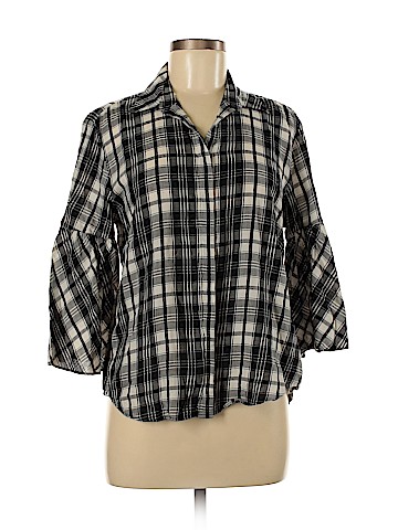 Lauren by Ralph Lauren 3/4 Sleeve Button-Down Shirt (view 1)