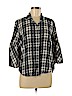 Lauren by Ralph Lauren 100% Cotton Black 3/4 Sleeve Button-Down Shirt Size M (petite) - photo 1