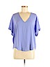 Lush 100% Polyester Purple Short Sleeve Blouse Size S - photo 1