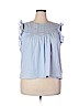 Point Sur 100% Cotton Blue Short Sleeve Blouse Size 2X - photo 1