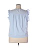 Point Sur 100% Cotton Blue Short Sleeve Blouse Size 2X - photo 2