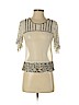 Alpha Moment 100% Cotton Ivory Short Sleeve Top Size XS - photo 1