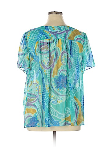 Susan Graver Short Sleeve Blouse (view 2)