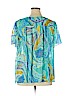 Susan Graver 100% Polyester Teal Short Sleeve Blouse Size XL - photo 2