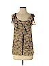 Diane von Furstenberg 100% Silk Tan Sleeveless Silk Top Size 2 - photo 1