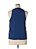 Everlane 100% Triacetate Blue Sleeveless Blouse Size 16 - photo 2
