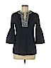 Tory Burch Blue 3/4 Sleeve Blouse Size 6 - photo 1