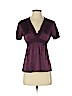 BCBGMAXAZRIA Purple Short Sleeve Silk Top Size XS - photo 1