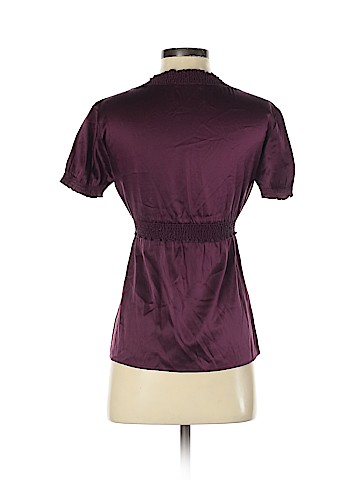 BCBGMAXAZRIA Short Sleeve Silk Top (view 2)
