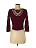 No Boundaries Burgundy 3/4 Sleeve Button-Down Shirt Size M - photo 2