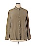 Everlane 100% Silk Tan Long Sleeve Silk Top Size 14 - photo 1