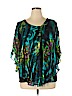 Talk of the Walk Green Short Sleeve Silk Top Size XL - photo 1