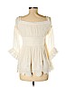 Catherine Malandrino 100% Silk Ivory 3/4 Sleeve Silk Top Size 6 - photo 2