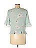 Express 100% Polyester Green Short Sleeve Blouse Size M - photo 2