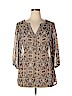 Zac & Rachel 100% Polyester Tan 3/4 Sleeve Blouse Size 1X - photo 1