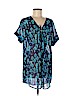 Francesca's 100% Polyester Blue Short Sleeve Blouse Size Med - Lg - photo 1