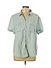 Coldwater Creek 100% Tencel Lyocell Blue Short Sleeve Button-Down Shirt Size L (petite) - photo 1