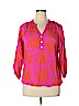 Escapada 100% Rayon Pink Long Sleeve Blouse Size XL - photo 1