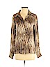 Equipment 100% Silk Brown Long Sleeve Silk Top Size S - photo 1