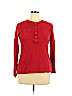 Chaps 100% Cotton Red Long Sleeve Henley Size XL - photo 1