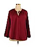 Old Navy 100% Polyester Burgundy Long Sleeve Blouse Size XXL - photo 1