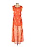 Lush 100% Polyester Orange Casual Dress Size XS - photo 1