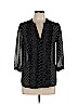 H&M 100% Polyester Black 3/4 Sleeve Blouse Size 10 - photo 1