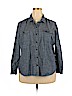 Old Navy 100% Cotton Blue Long Sleeve Button-Down Shirt Size XXL - photo 1