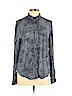 H&M 100% Viscose Blue Long Sleeve Button-Down Shirt Size 12 - photo 1