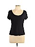 H&M 100% Viscose Black Short Sleeve Top Size L - photo 1
