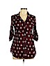 Style&Co 100% Nylon Burgundy Long Sleeve Blouse Size L (petite) - photo 1