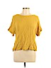 H&M 100% Viscose Gold Short Sleeve Blouse Size 10 - photo 1