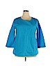 Misslook 100% Cotton Blue 3/4 Sleeve Blouse Size XXL - photo 1