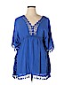 Spiaggia Dolce Blue Short Sleeve Blouse Size XL - photo 1
