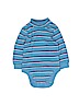 The Children's Place 100% Cotton Stripes Blue Long Sleeve Onesie 9-12 MO / 12 MO - photo 1