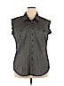 Worthington Black Short Sleeve Button-Down Shirt Size 2X - photo 1