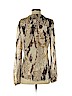Hale Bob 100% Silk Tan Long Sleeve Silk Top Size S - photo 2