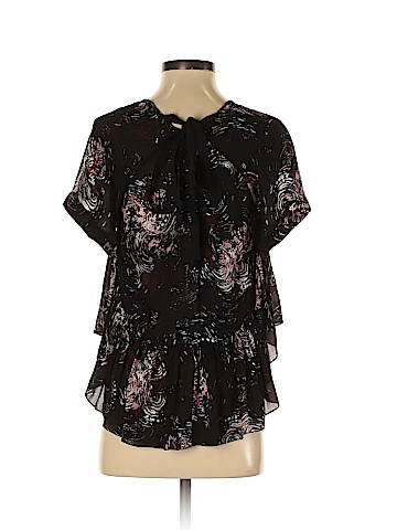 Elizabeth and James Short Sleeve Silk Top (view 2)