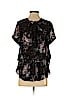 Elizabeth and James 100% Silk Black Short Sleeve Silk Top Size XXS - photo 2