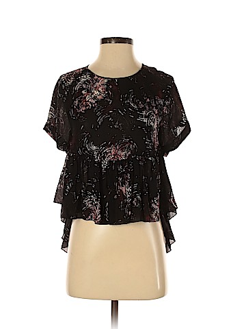 Elizabeth and James Short Sleeve Silk Top (view 1)