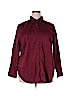 Avenue Burgundy Long Sleeve Button-Down Shirt Size 22 - photo 1