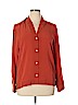 Everlane 100% Silk Orange Long Sleeve Silk Top Size 14 - photo 1