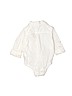 Baby Gap 100% Cotton Solid White Long Sleeve Onesie Size 3-6 mo - photo 2