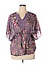 Candie's 100% Polyester Purple Short Sleeve Blouse Size XL - photo 1