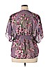 Candie's 100% Polyester Purple Short Sleeve Blouse Size XL - photo 2