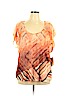 One World 100% Polyester Orange Short Sleeve Blouse Size 1X - photo 1