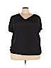 Lane Bryant 100% Polyester Black Short Sleeve Blouse Size 22 - 24 Plus - photo 1