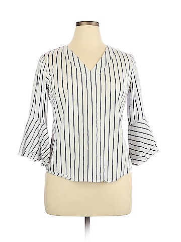 White House Black Market 3/4 Sleeve Blouse (view 1)