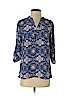 NY Collection 100% Polyester Blue 3/4 Sleeve Blouse Size S (petite) - photo 1